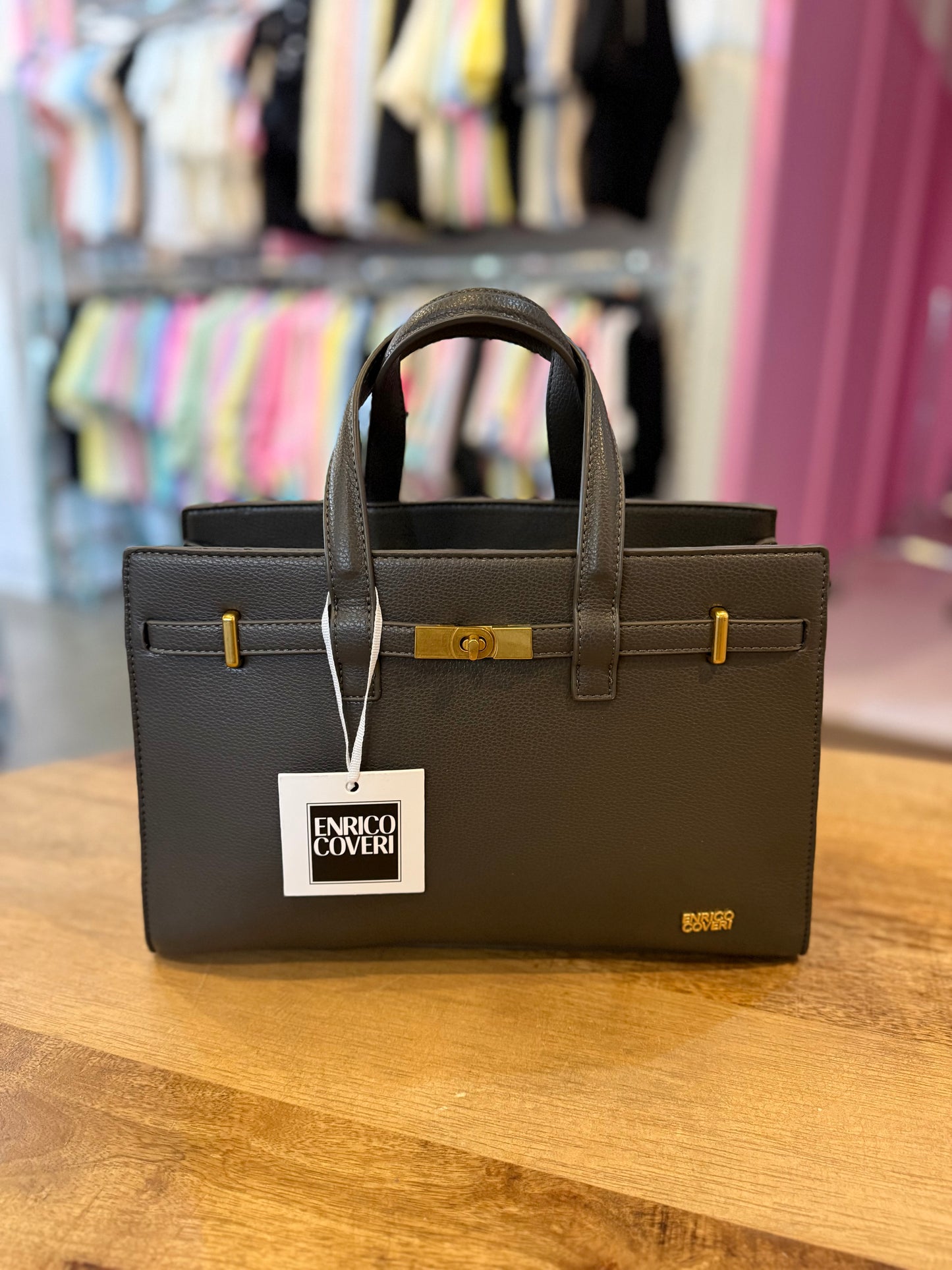 TAS ENRICO COVERI LARGE (GRIJS)