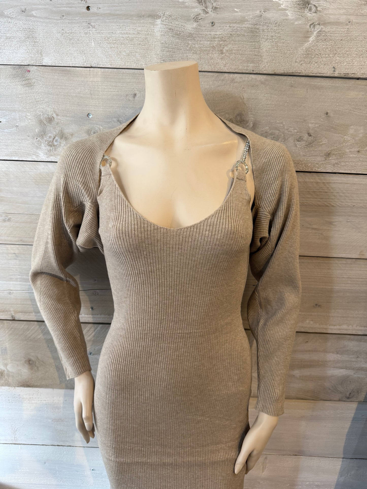 Jurk met bolero beige