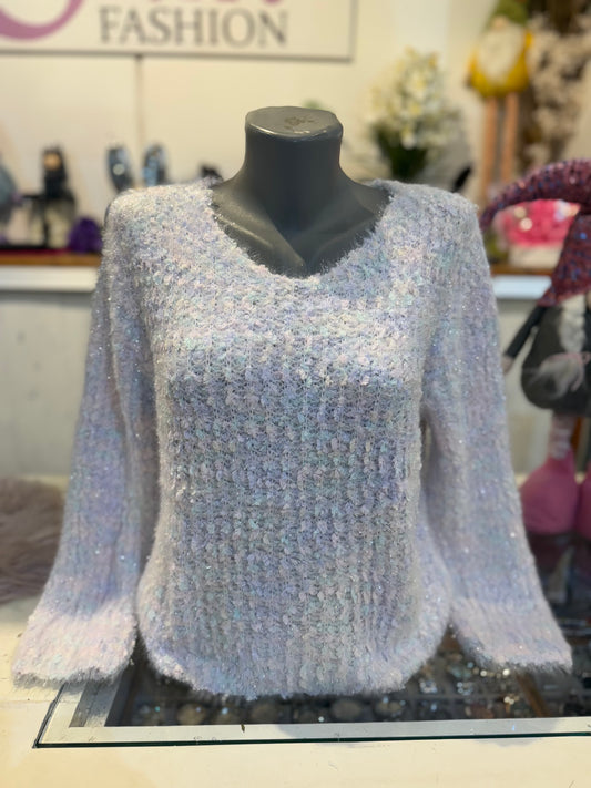 Fluffy trui roze/paars