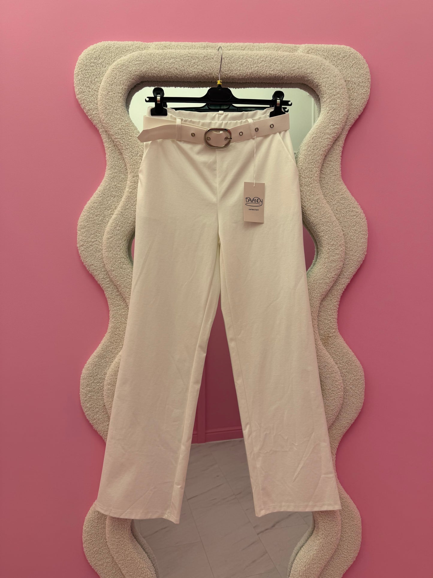 BROEK MET RIEM (WIT)