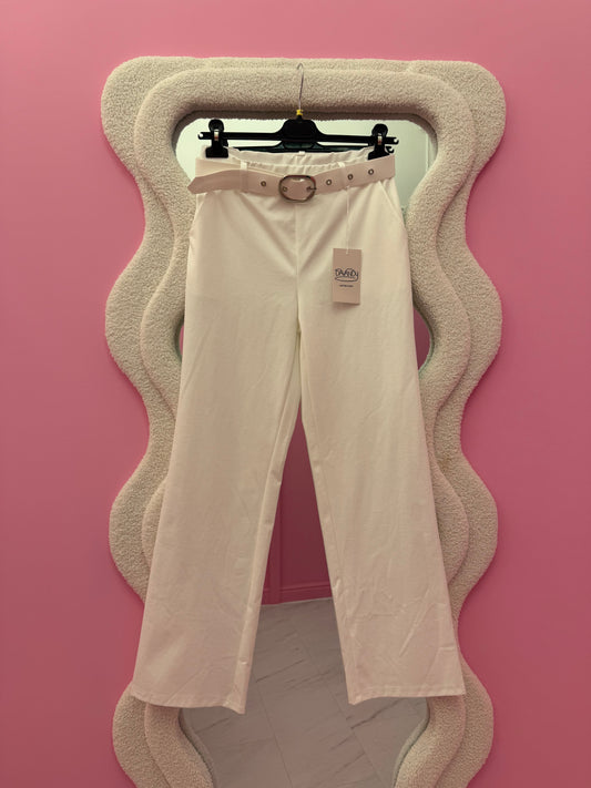 BROEK MET RIEM (WIT)