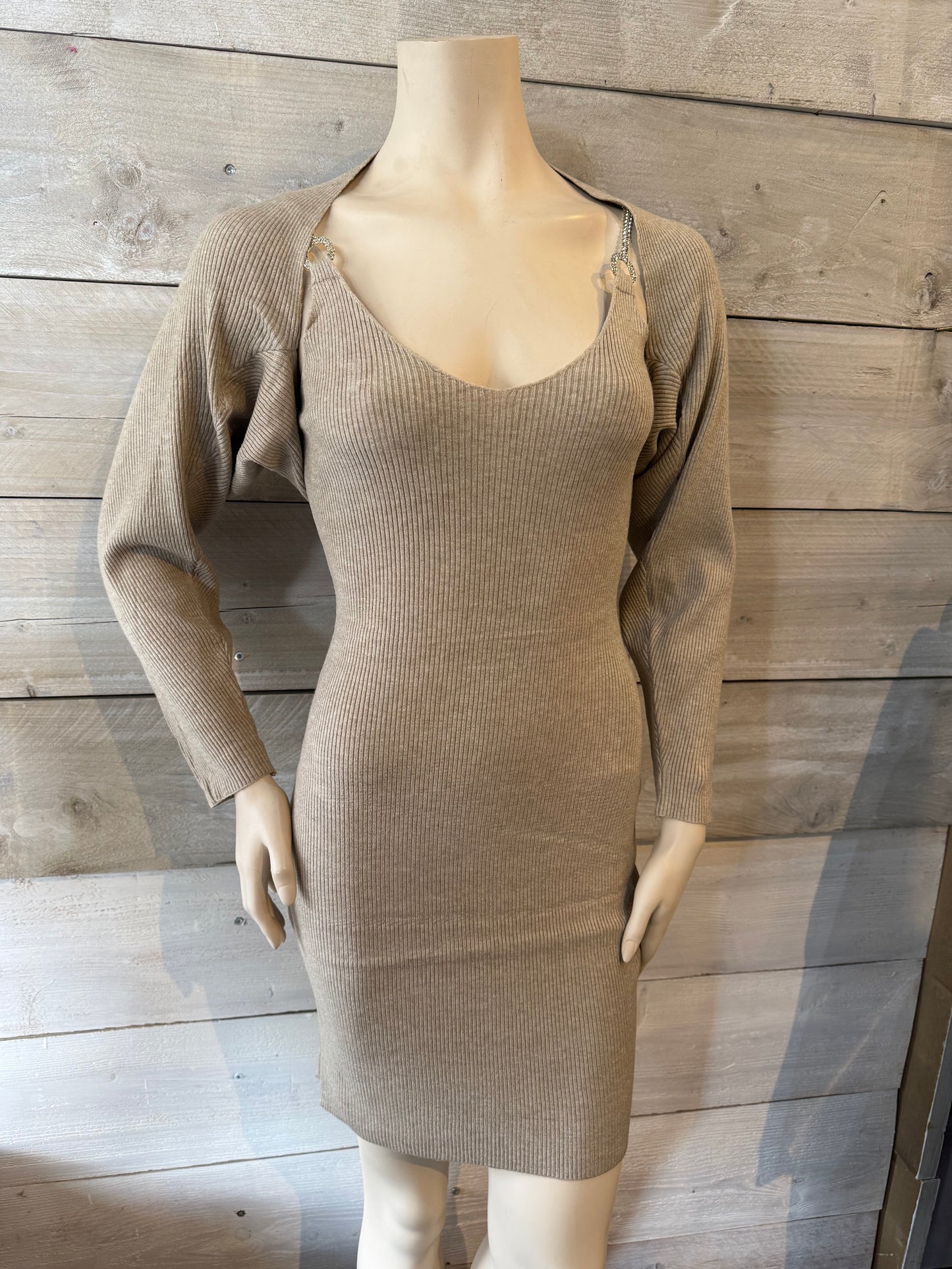 Jurk met bolero beige