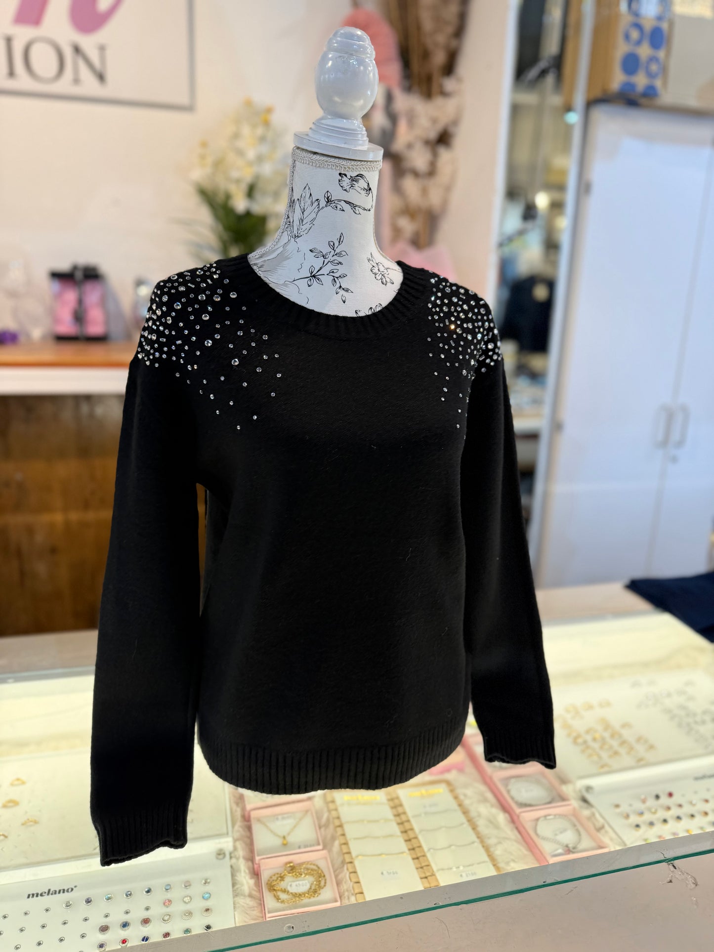 TRUI BLINGBLING SCHOUDERS (ZWART)