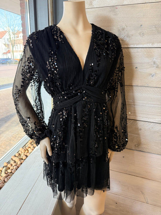 Glitter(kerst)jurk (zwart) 0001