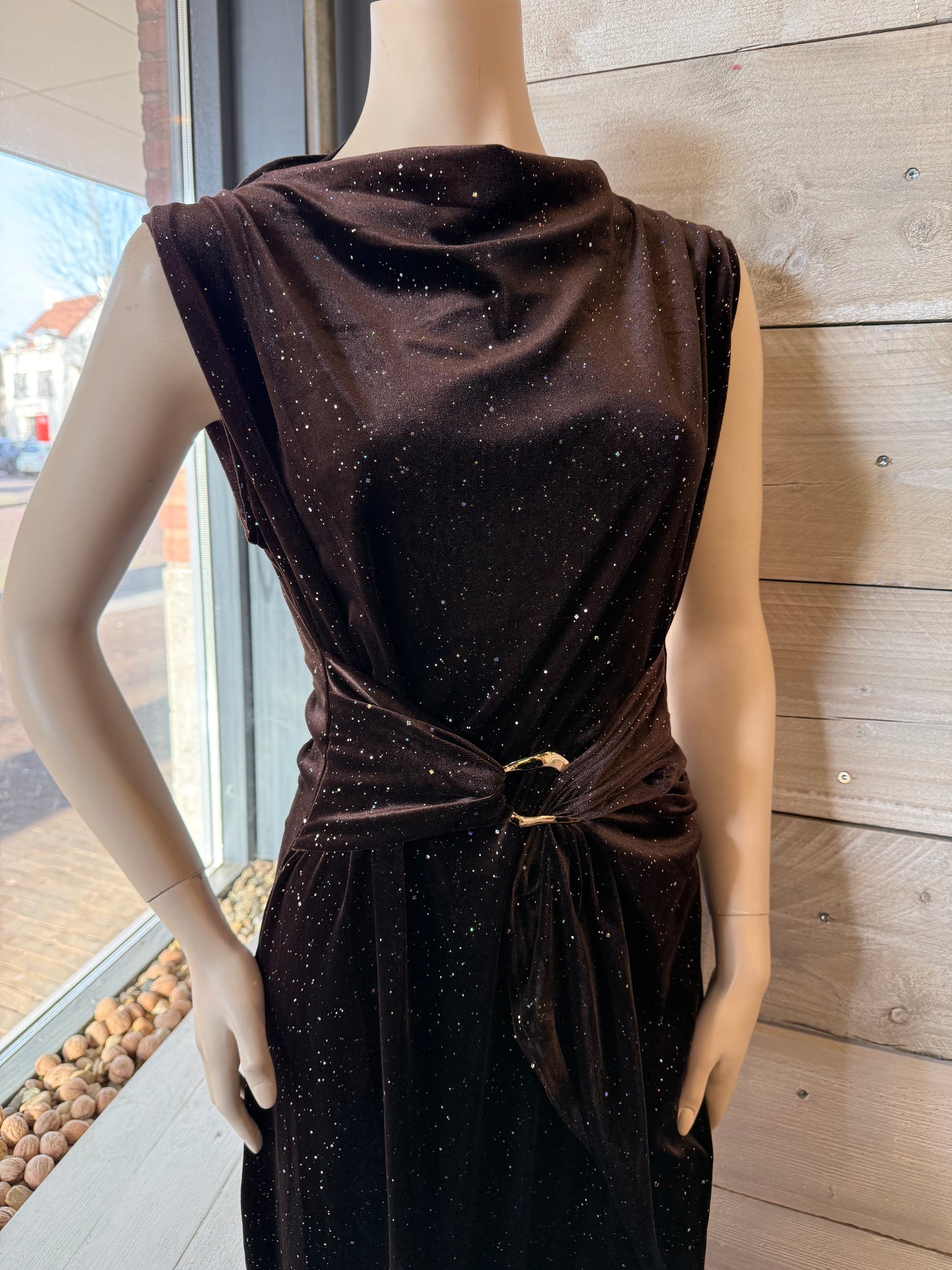 Glitterjurk (bruin) 0056