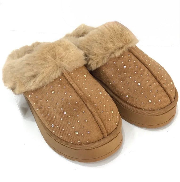 PANTOFFEL BLINGBLING (COGNAC)