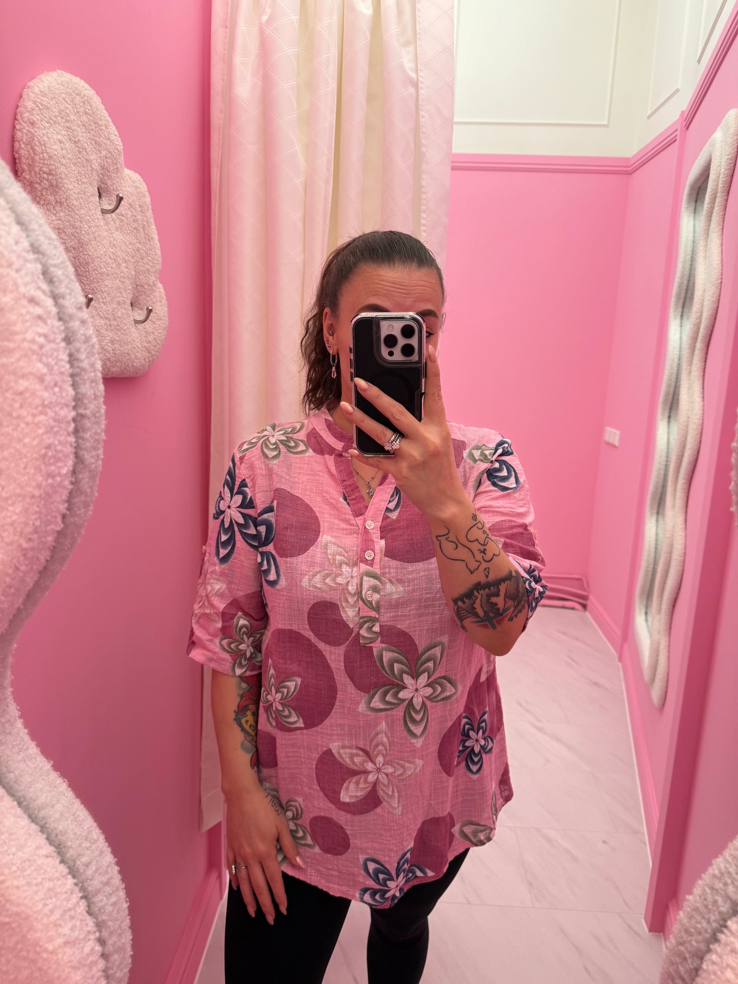 BLOUSE BLOEMEN (ROZE)