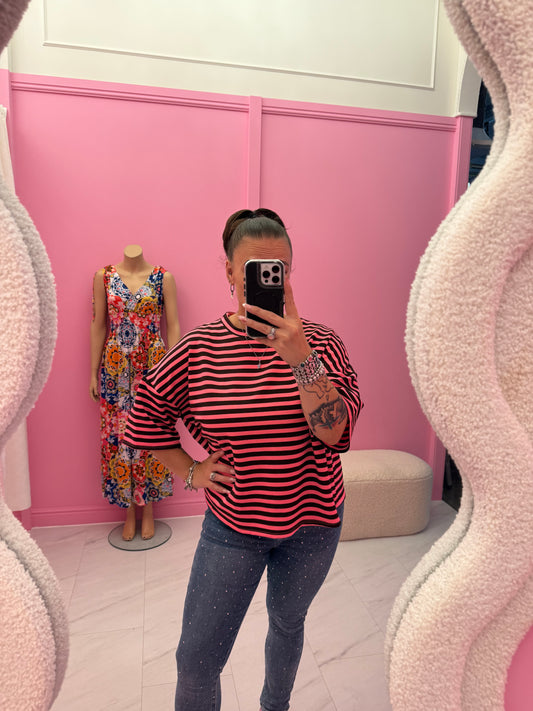 SHIRT (ROZE/BRUIN)