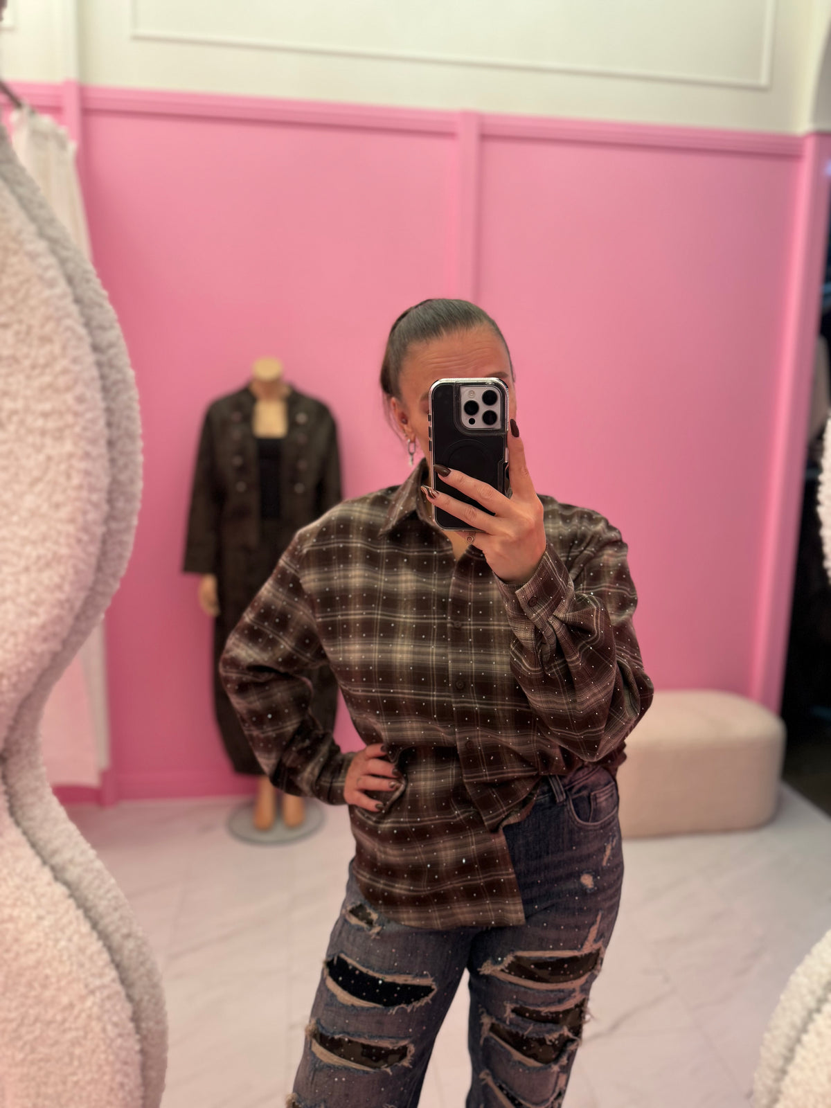 GLITTER BLOUSE (BRUIN)