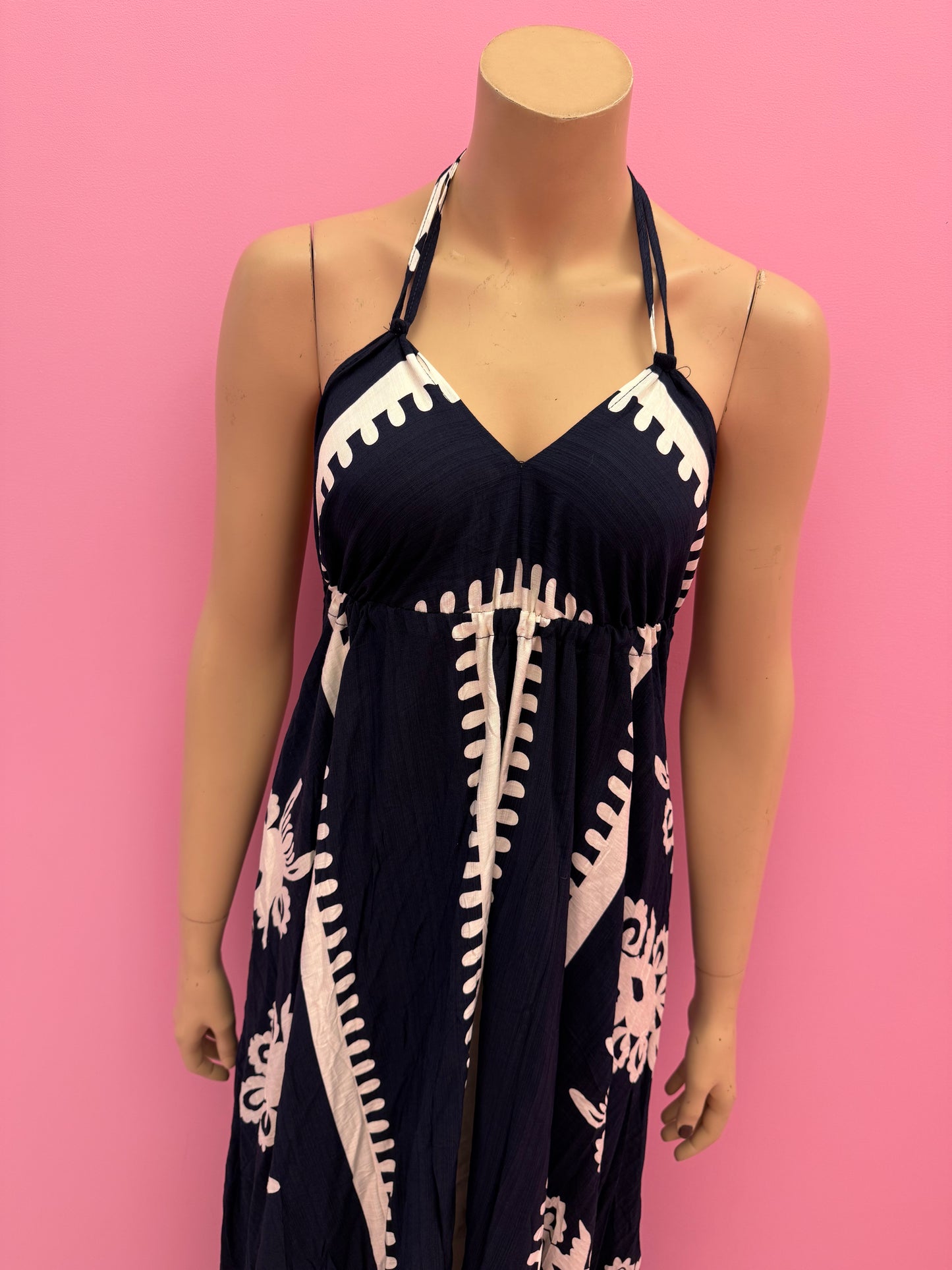 A175-2 ROBE-1 BACKLESS DRESS (NAVY)