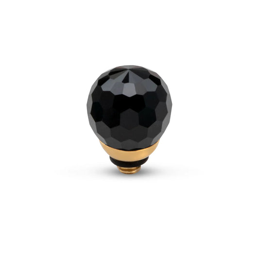Melano Twisted CZ Facet Ball Steentje GOUD Black
