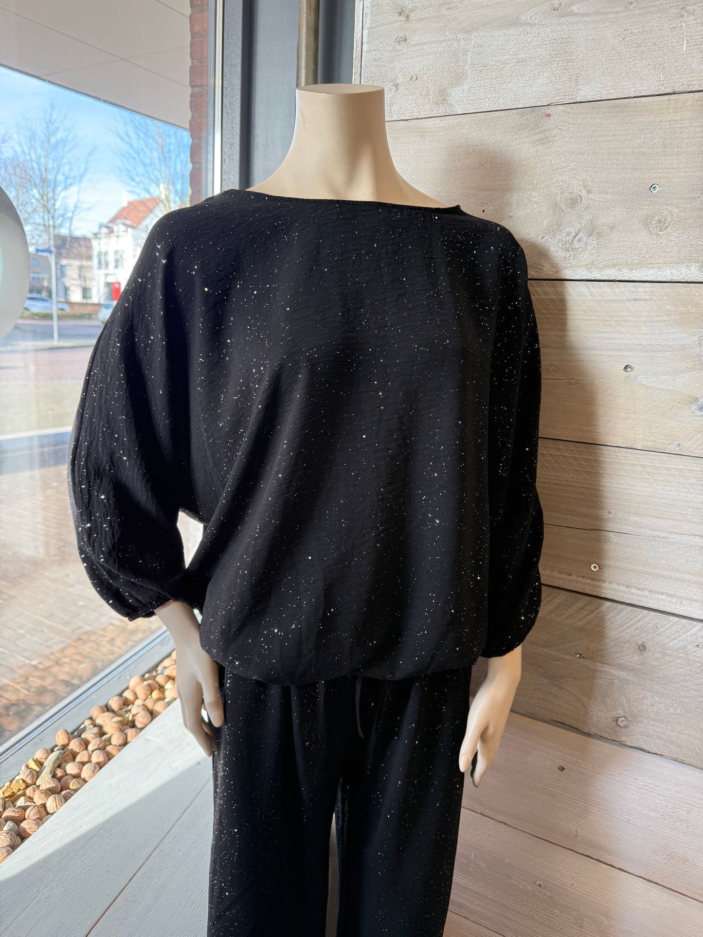 Glitter blouse 2 (zwart) 0047