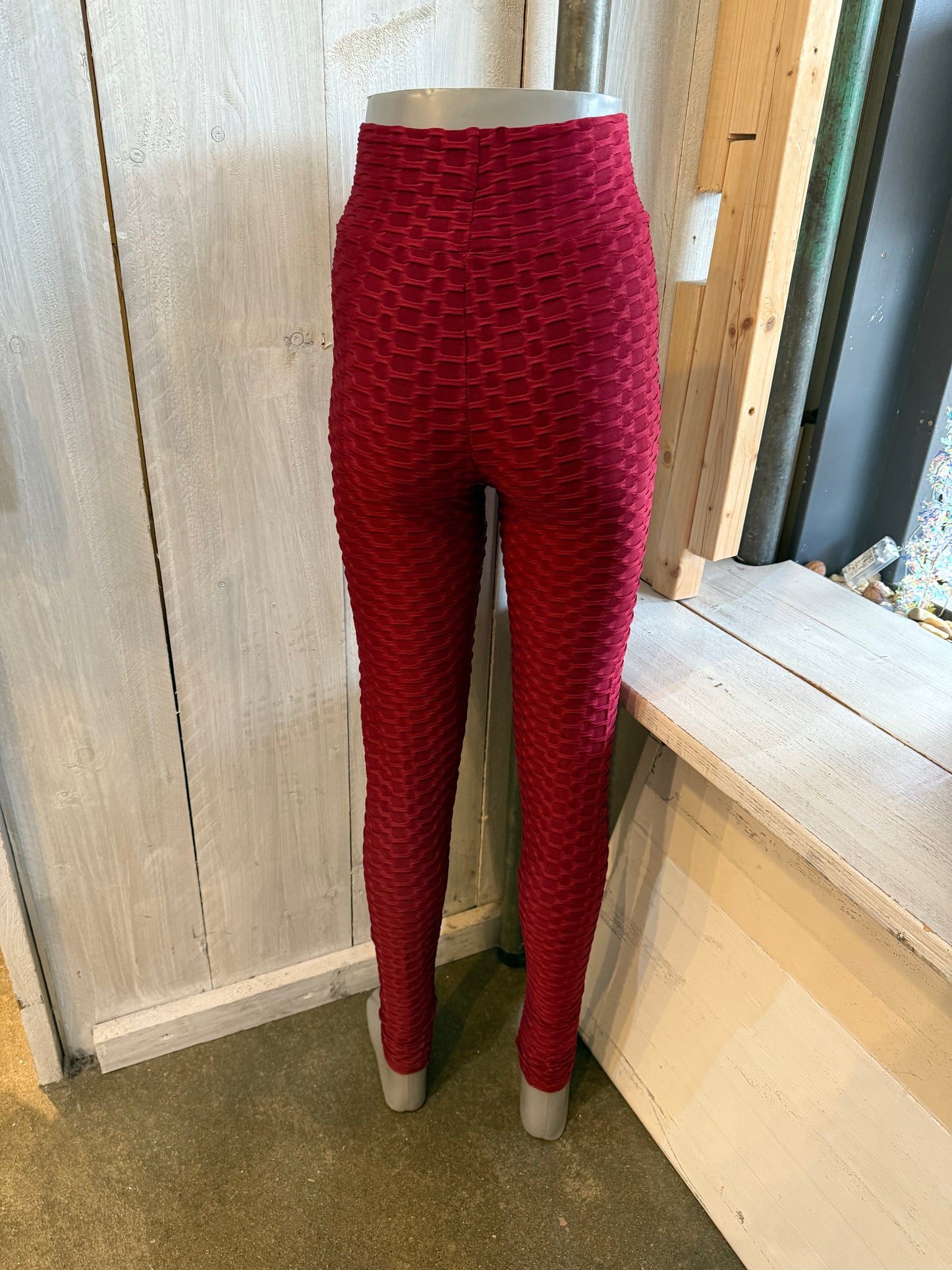 Sportbroek ribbel (wijnrood) 0159