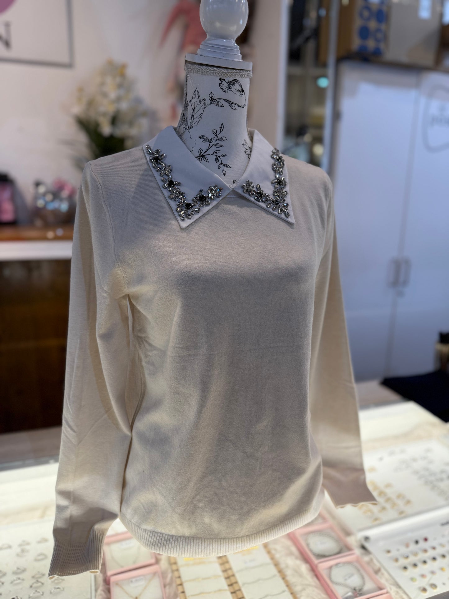 TOP MET KRAAG (BEIGE) 0262