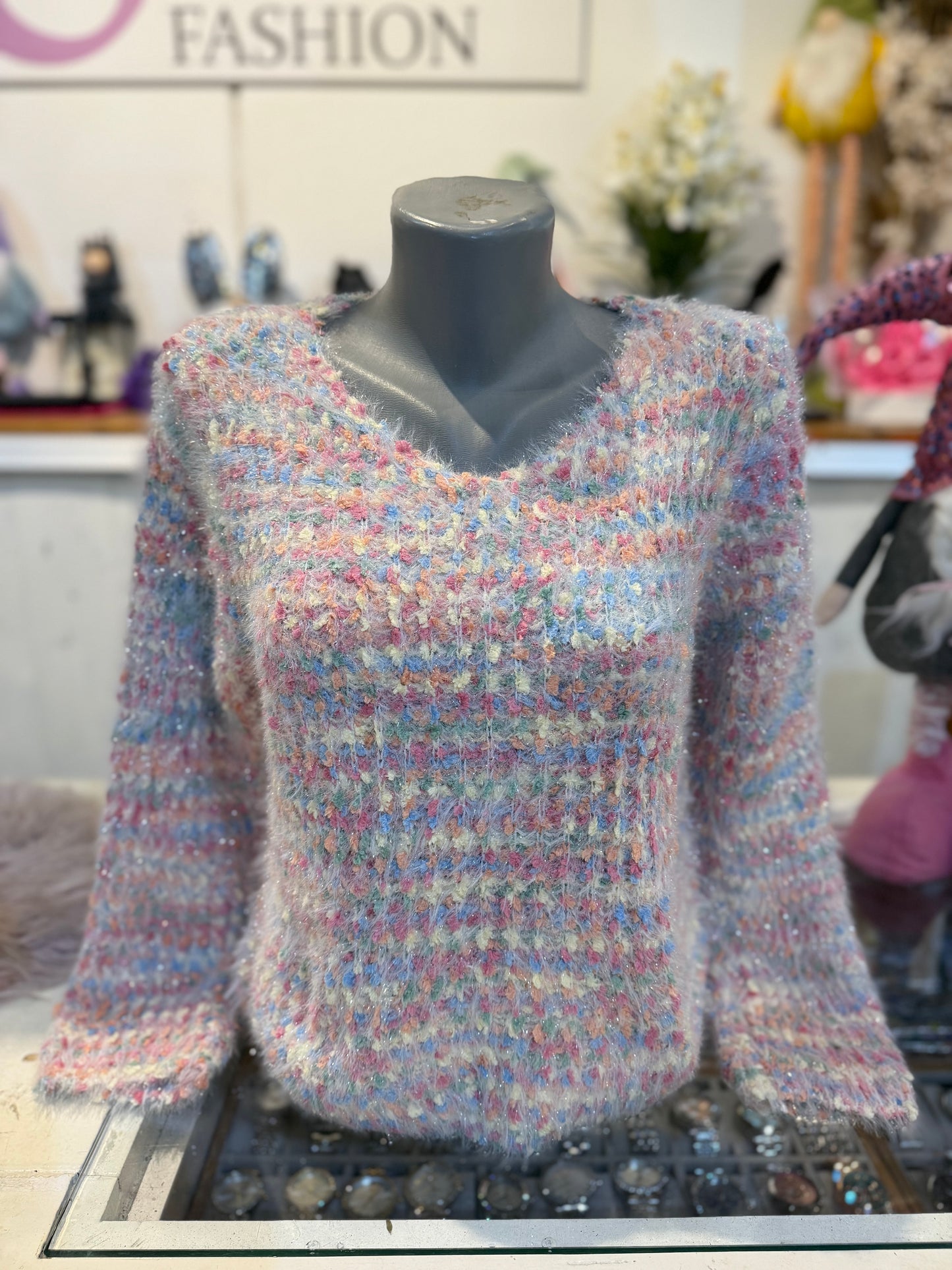 Fluffy trui gekleurd