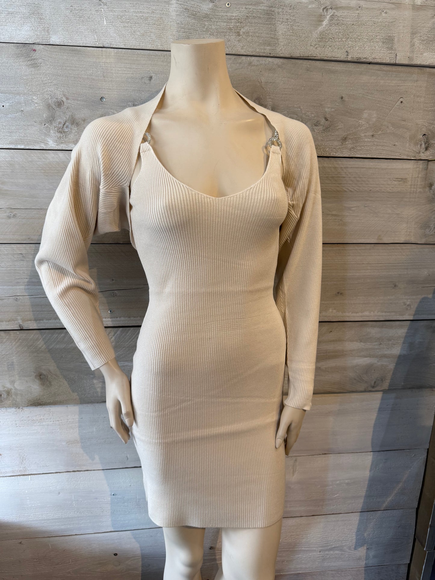 Jurk met bolero crème