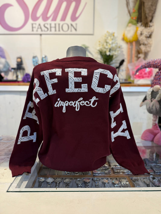 Perfectly inperfect trui rood