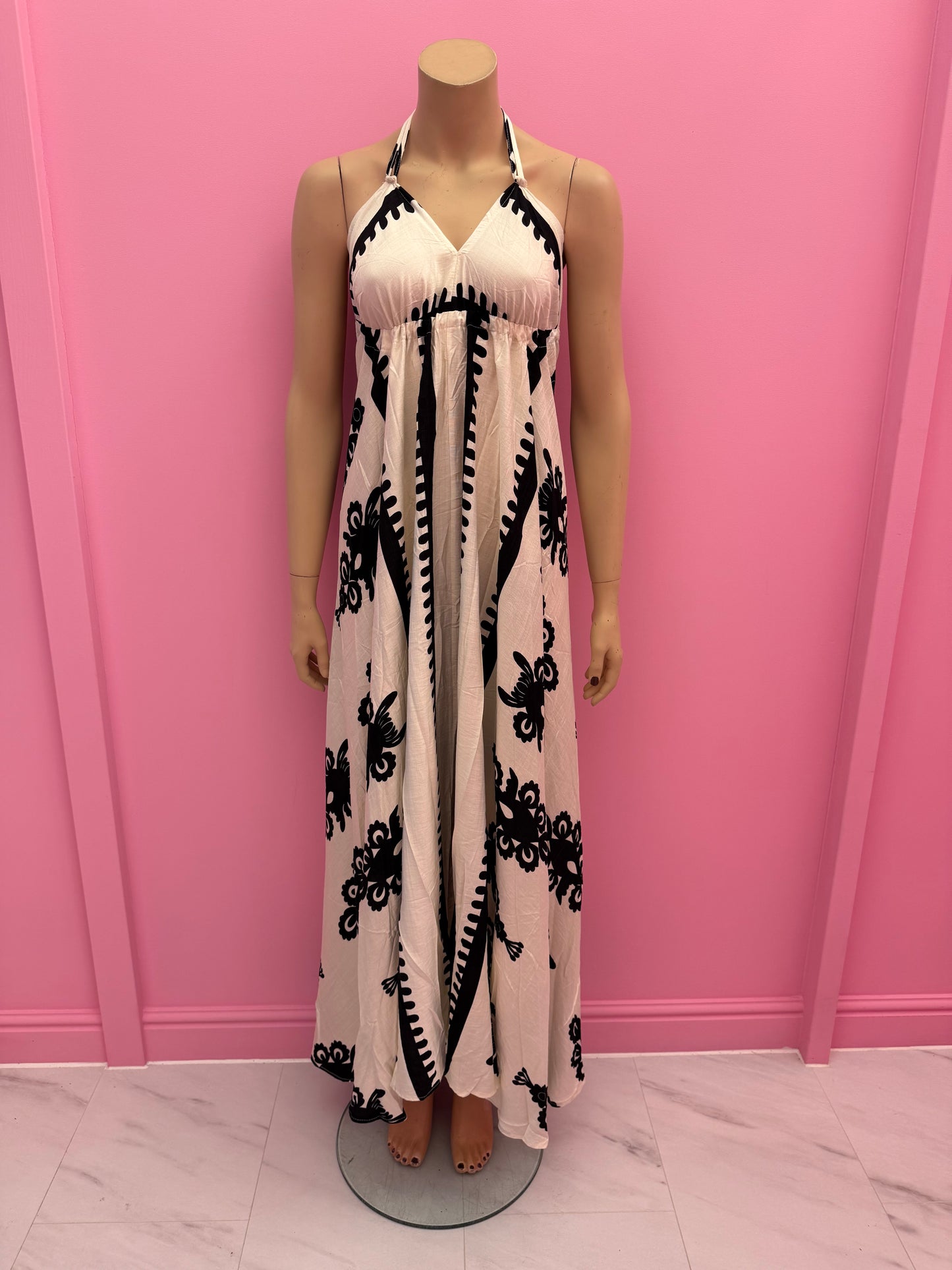A175-2 ROBE-1 BACKLESS DRESS (ECRU)