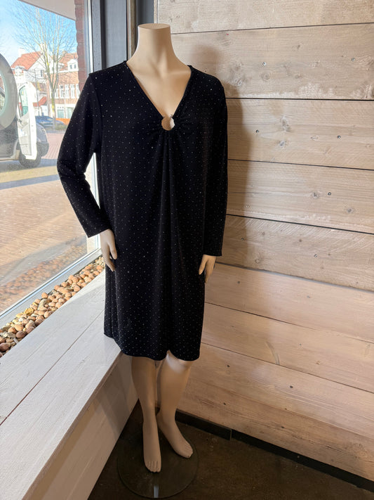 Glitterjurk zwart/zilver 0015