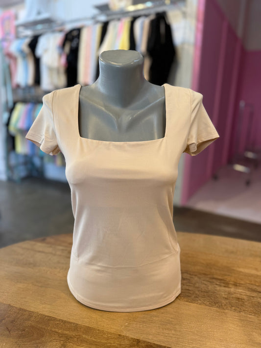 BYSWAN BASIC TOP (BEIGE) #SUPERSTRETCH