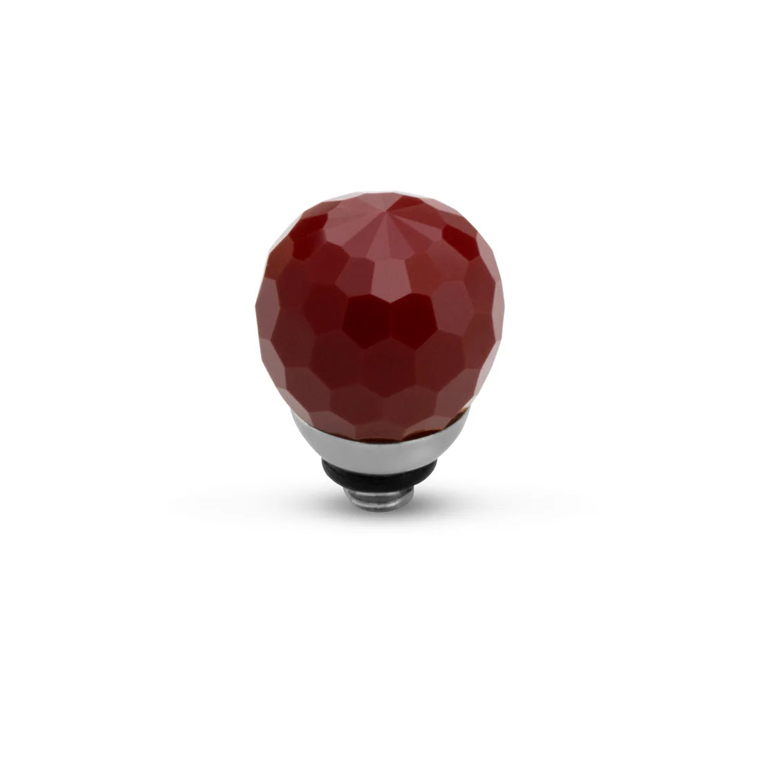 Melano Twisted CZ Facet Ball Steentje ZILVER Cherry Chocolade