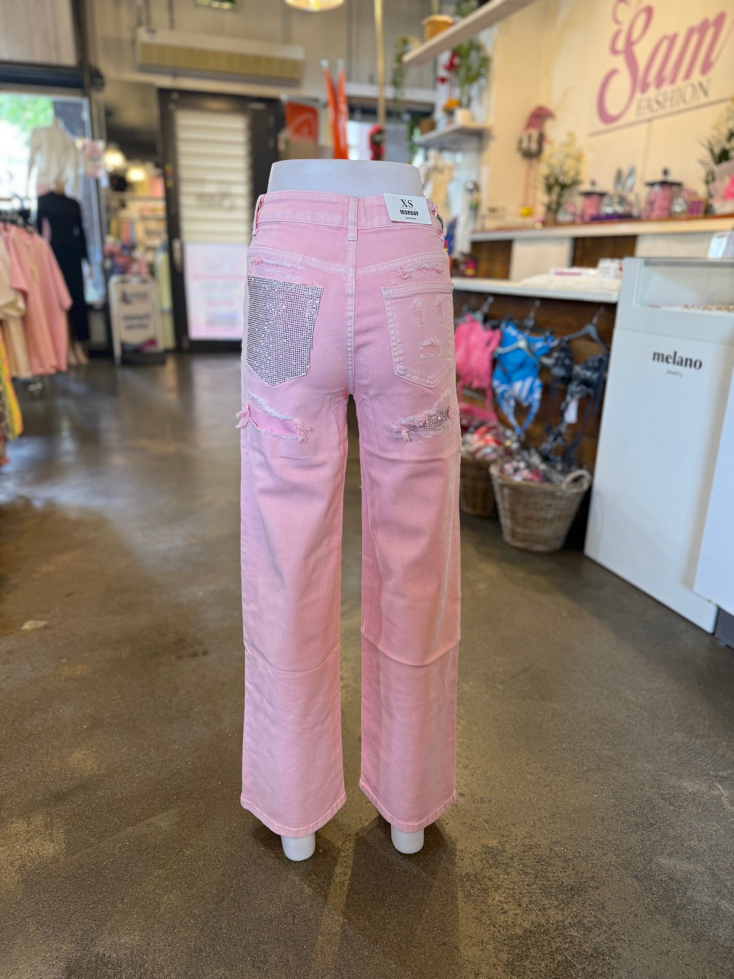 VIRAL POCKET JEANS PINK