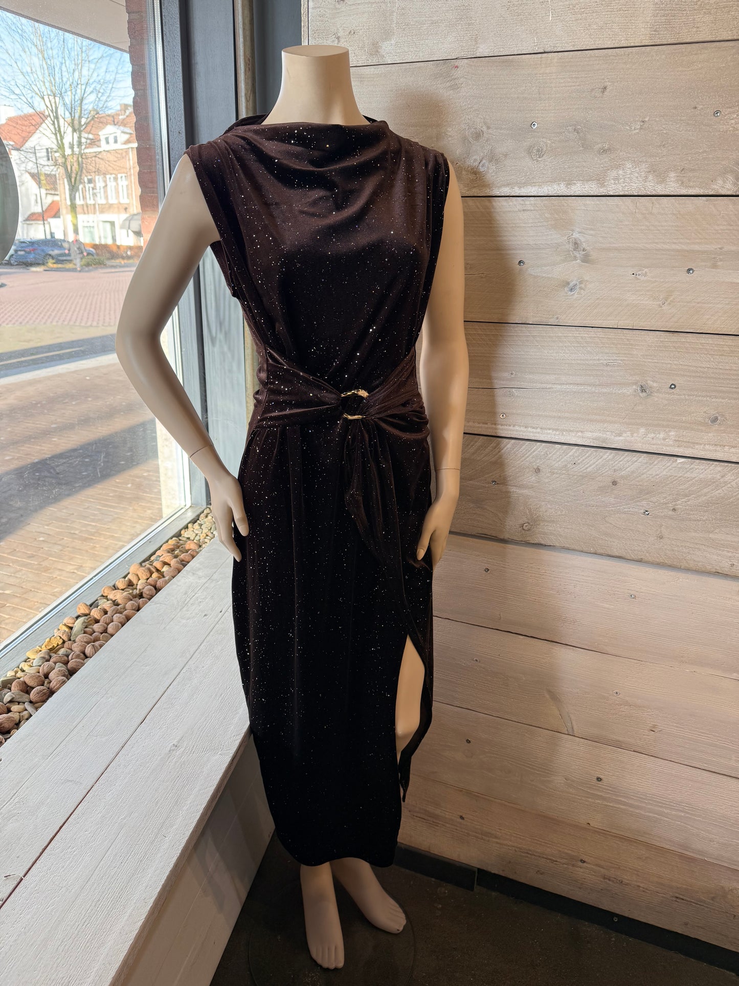 Glitterjurk (bruin) 0056