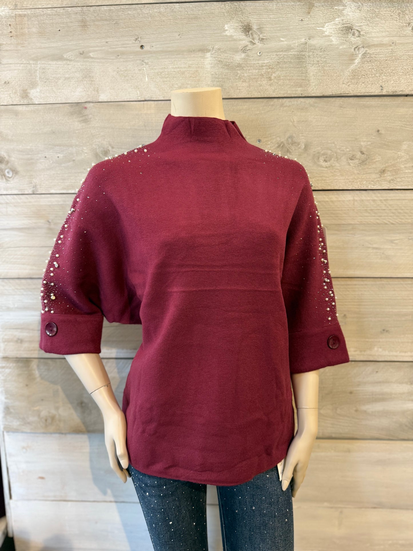 Top met glitters rood