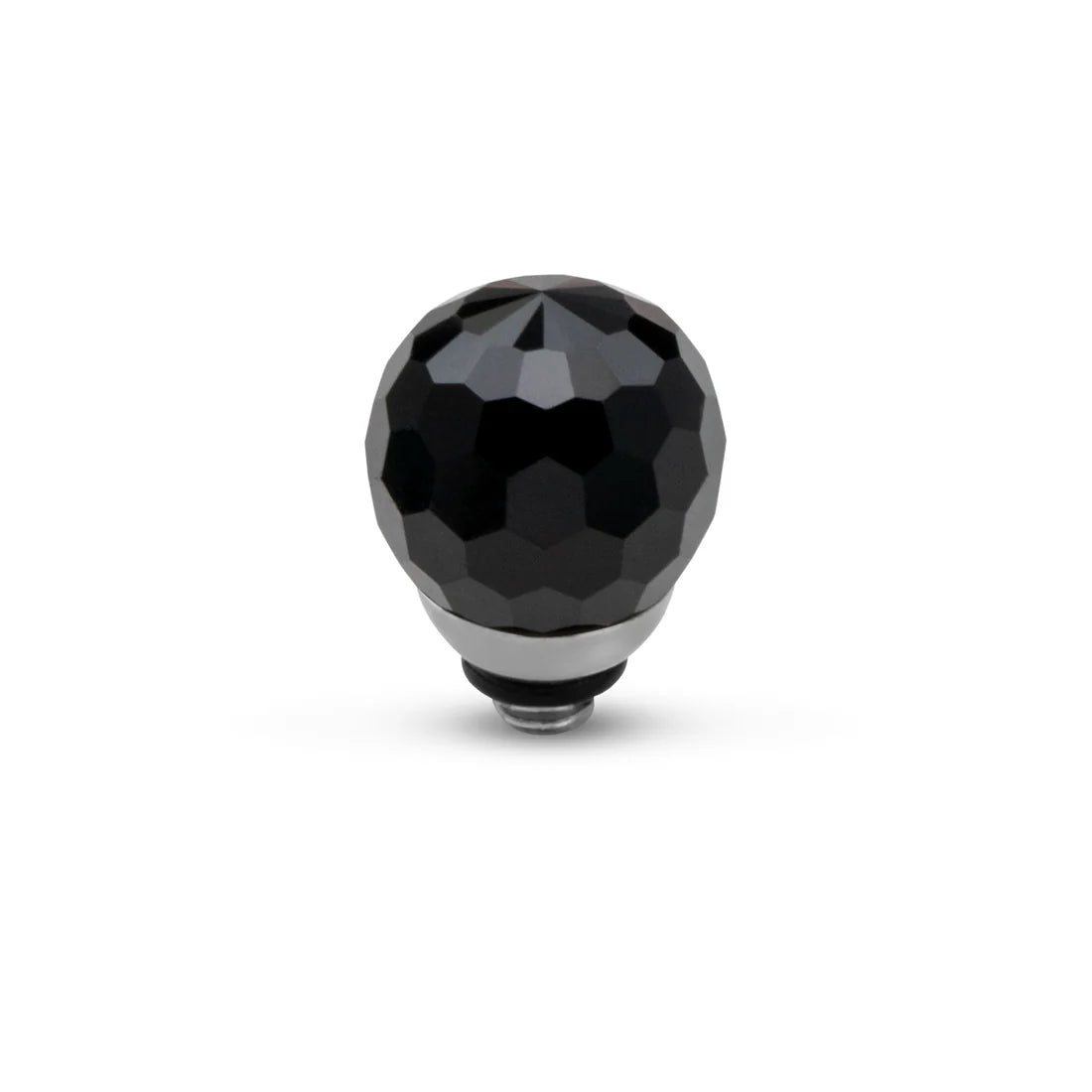 Melano Twisted CZ Facet Ball Steentje ZILVER Black
