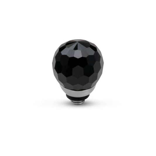 Melano Twisted CZ Facet Ball Steentje ZILVER Black