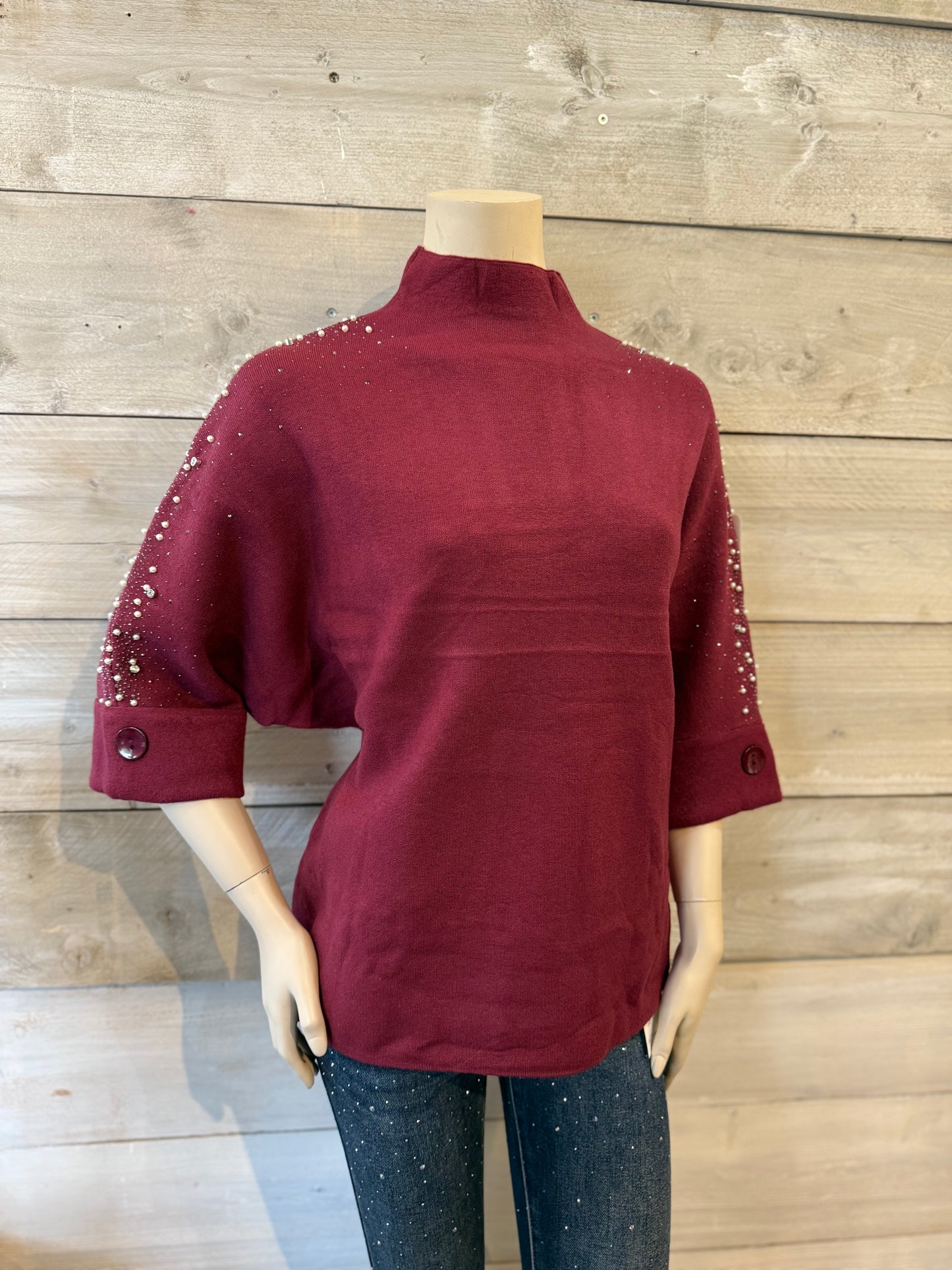 Top met glitters rood