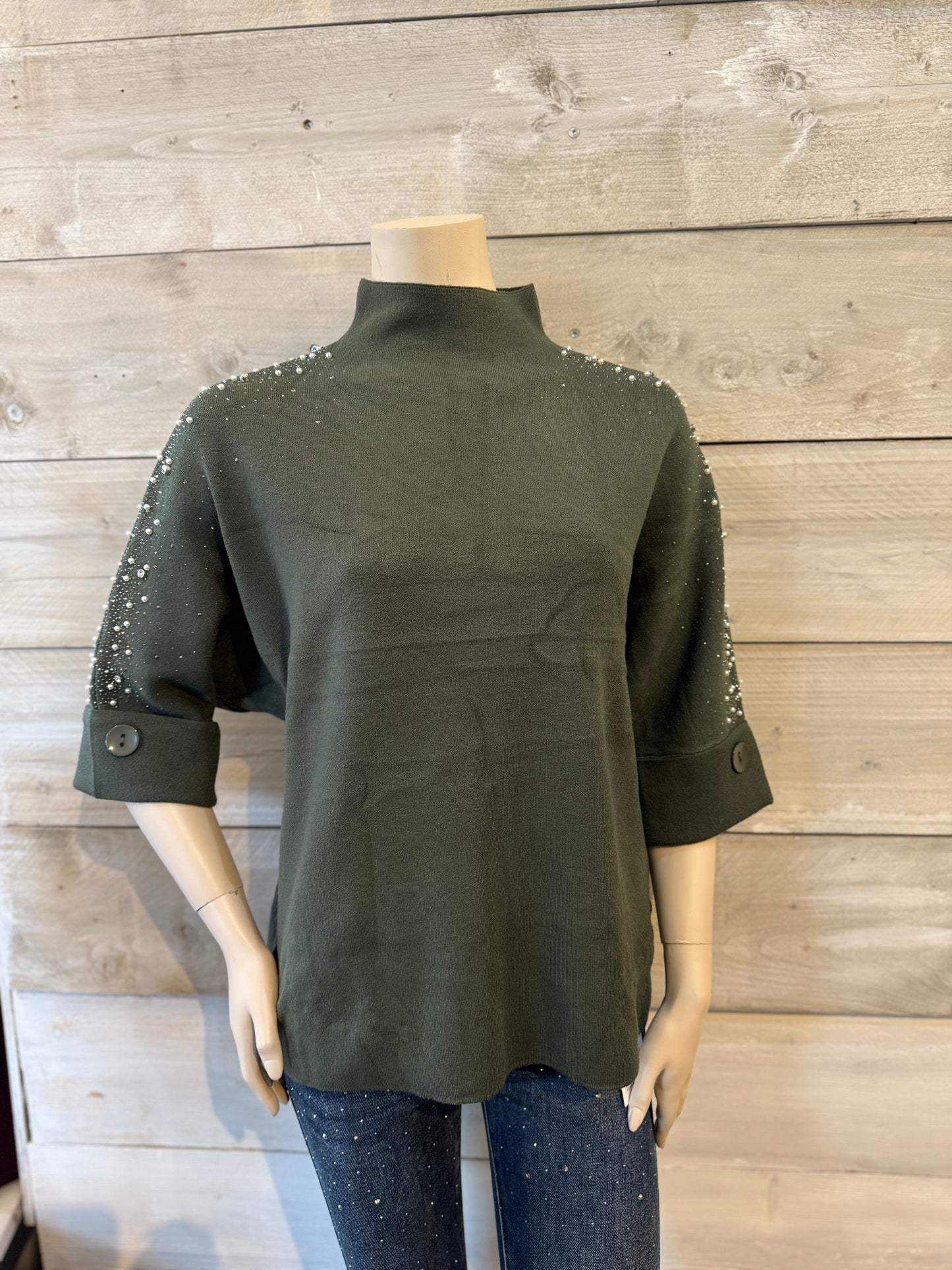 Top met glitters groen