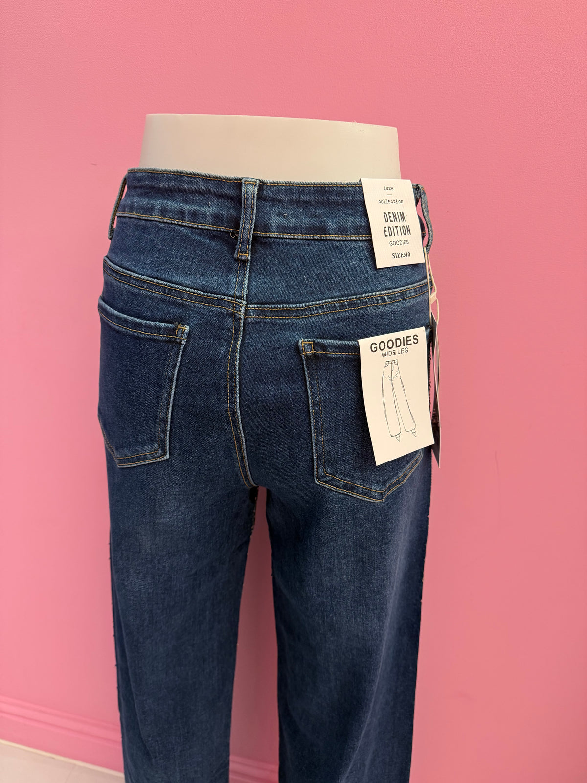 JEANS GOODIES WIDE LEG PLUS BLINGBLING (BLUE)