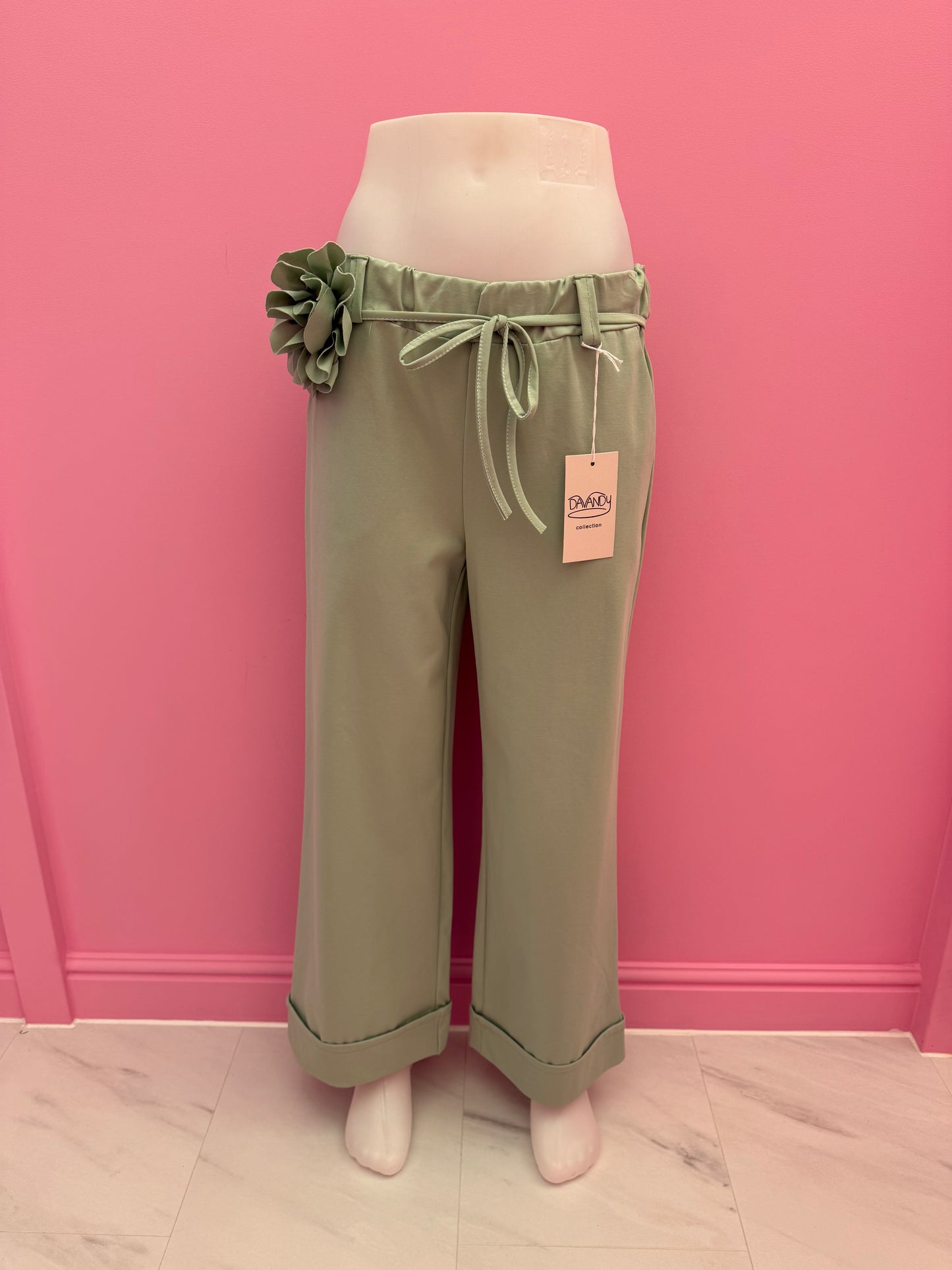 BROEK MET STRIKKOORD (BEIGE)
