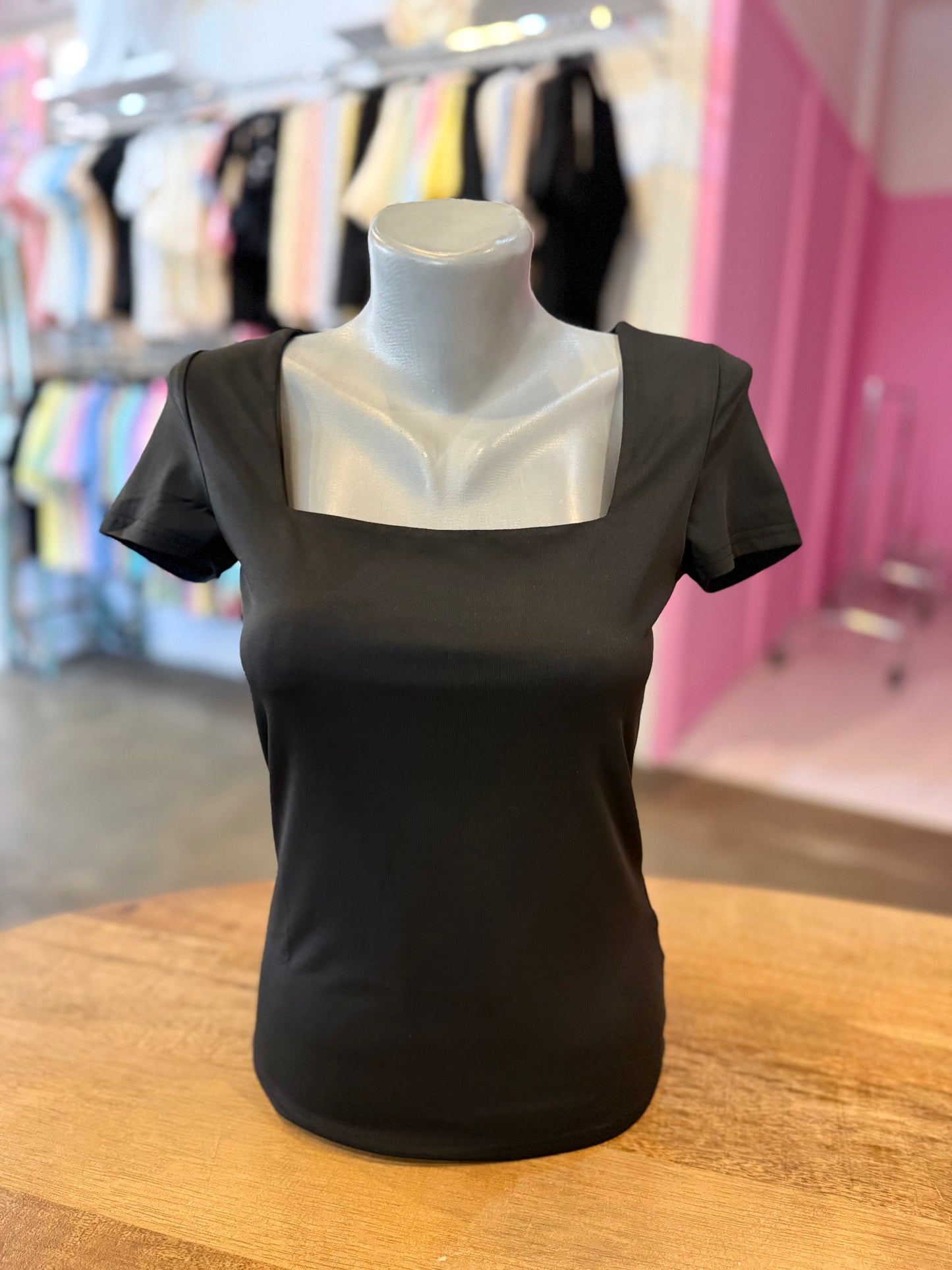 BYSWAN BASIC TOP (ZWART) #SUPERSTRETCH