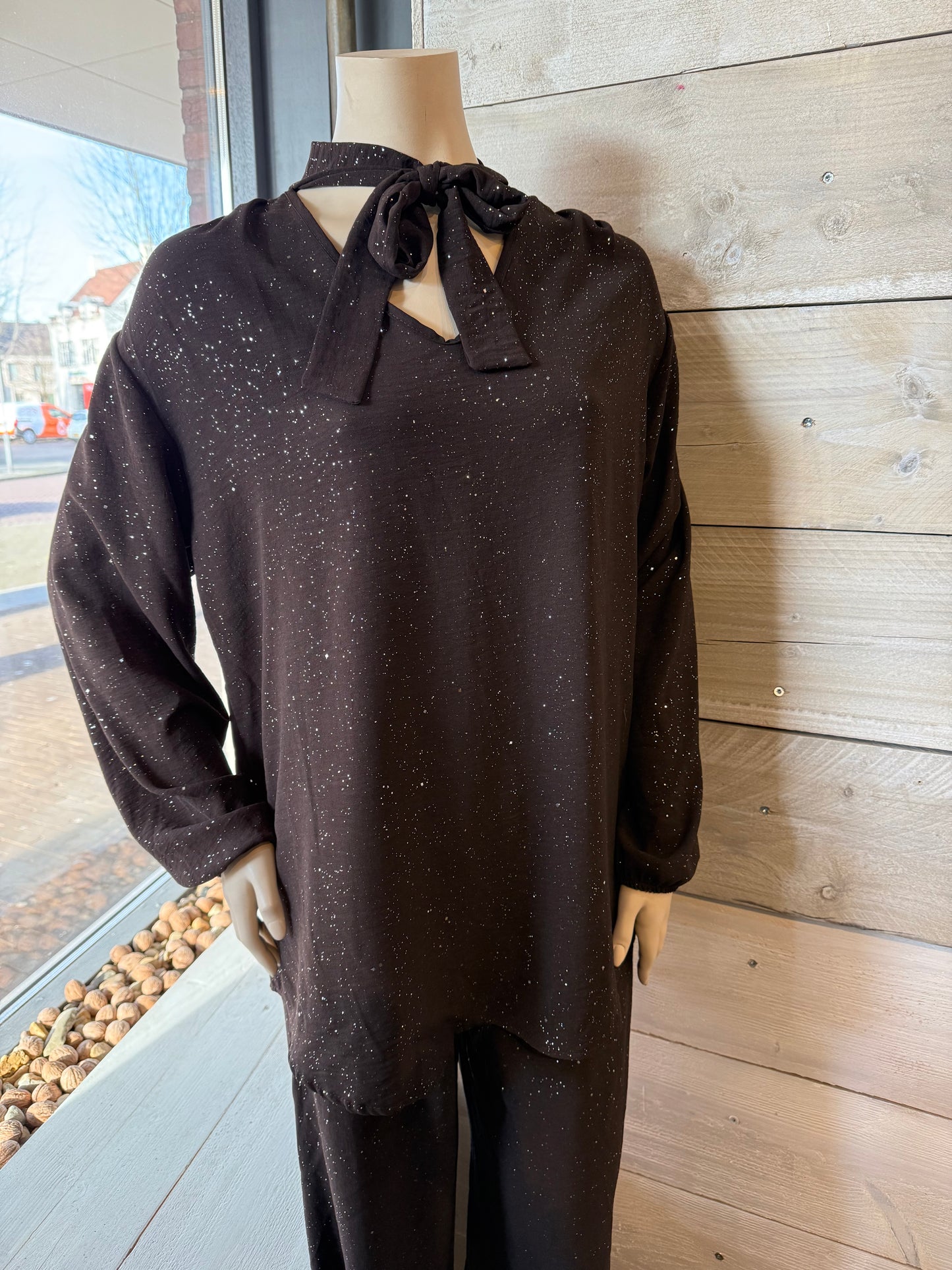 Glitter blouse 1 (bruin) 0044