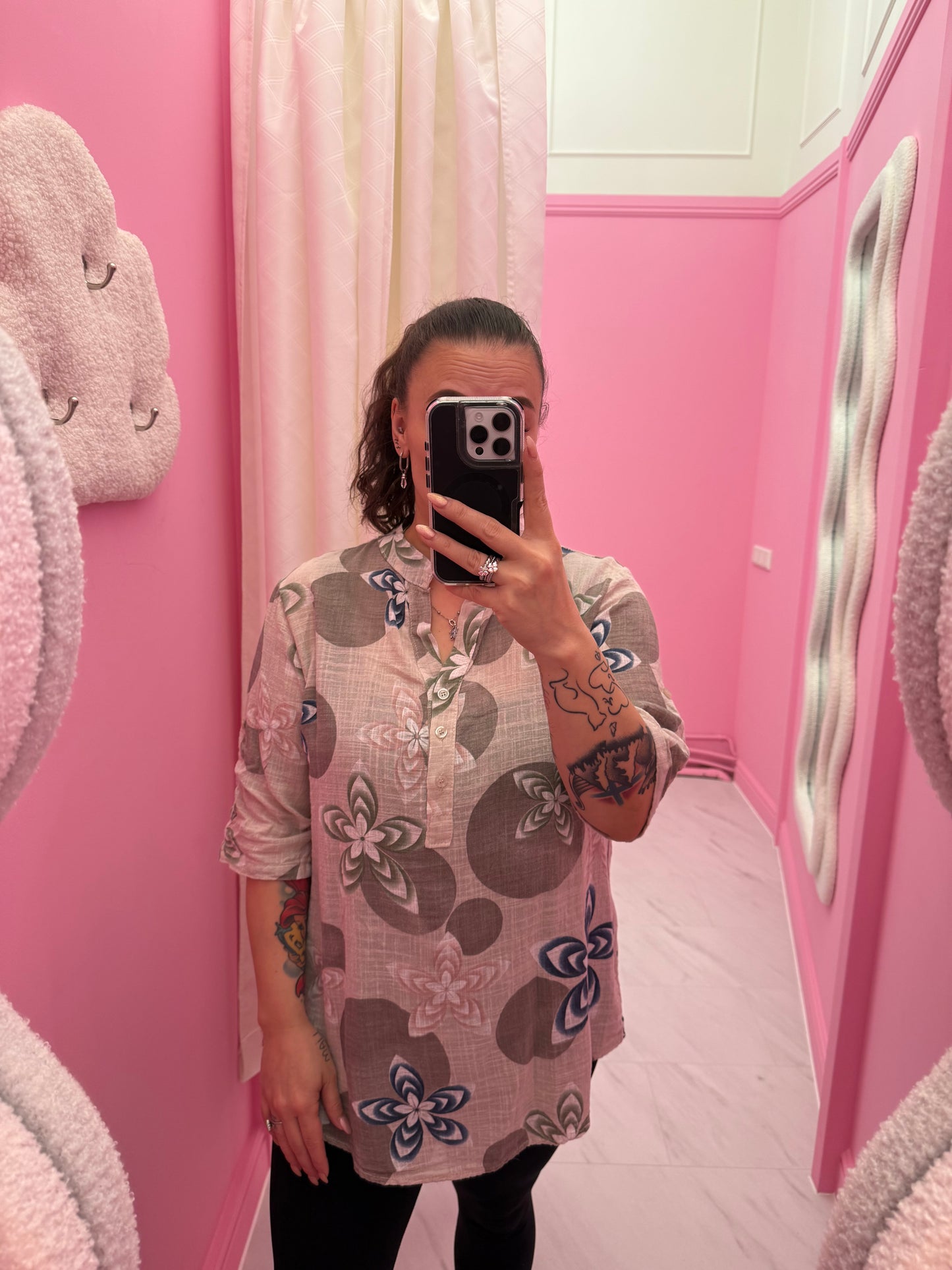 BLOUSE BLOEMEN (TAUPE)