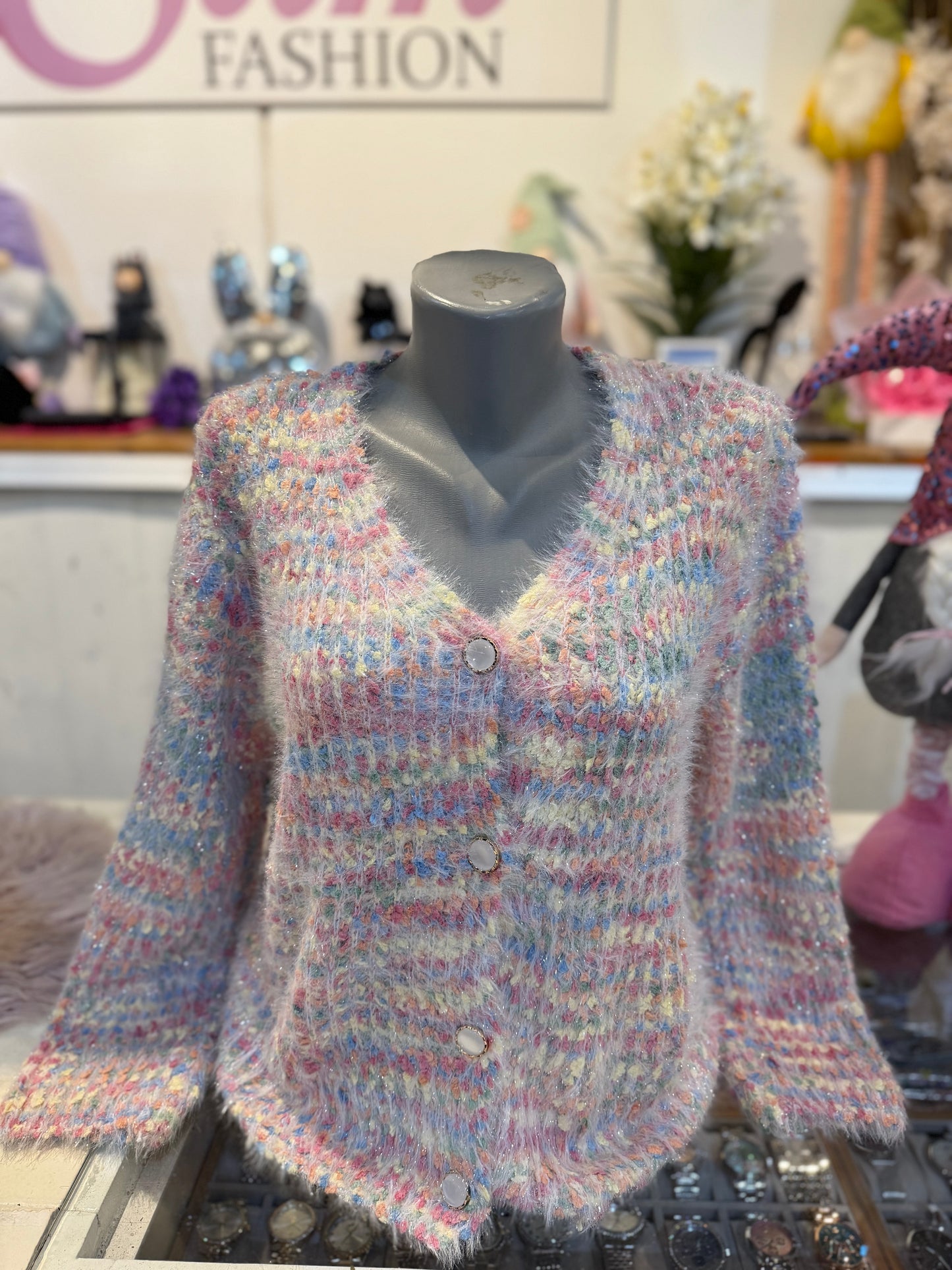 Fluffy vest gekleurd