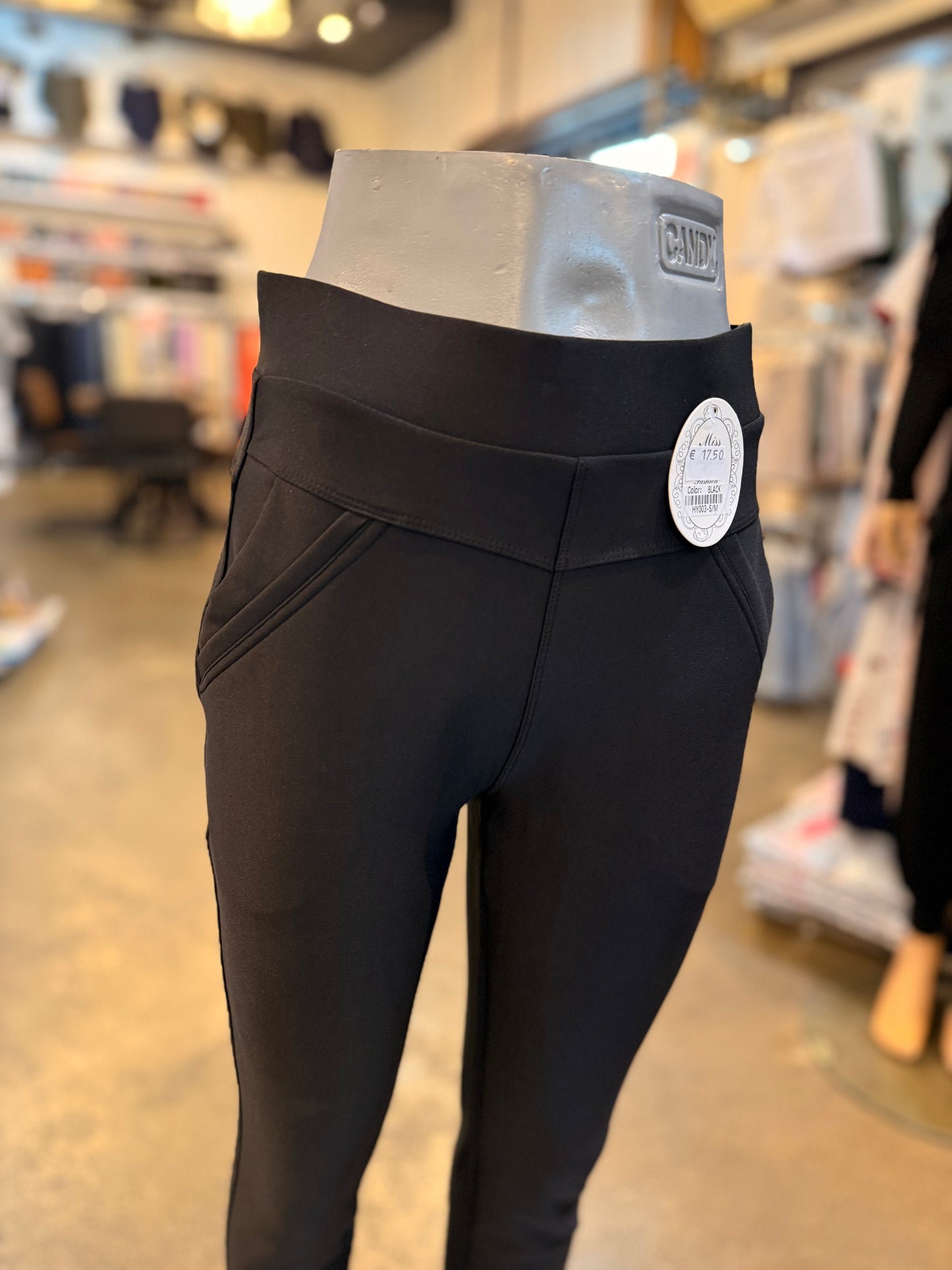 Travel broek met zakken (zwart) 0168