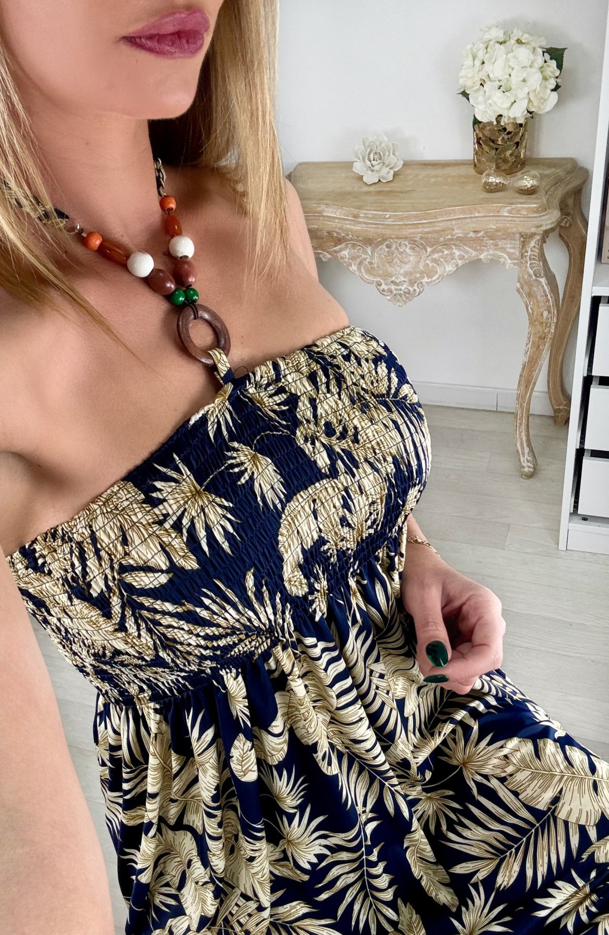 310-10 MAGIC DRESS STRAPLESS (NAVY)