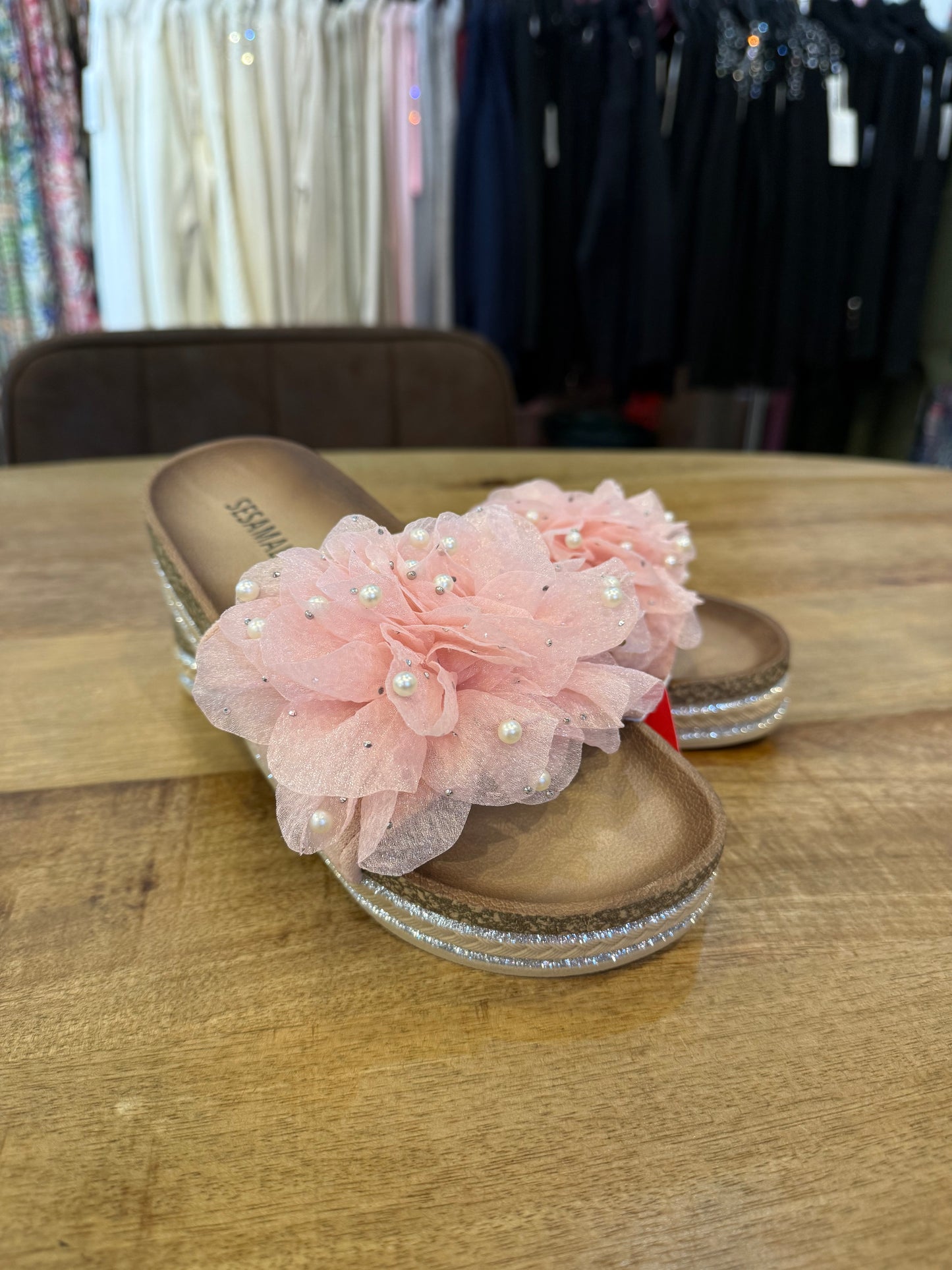 SLIPPER BLOEM/PAREL (ROZE)