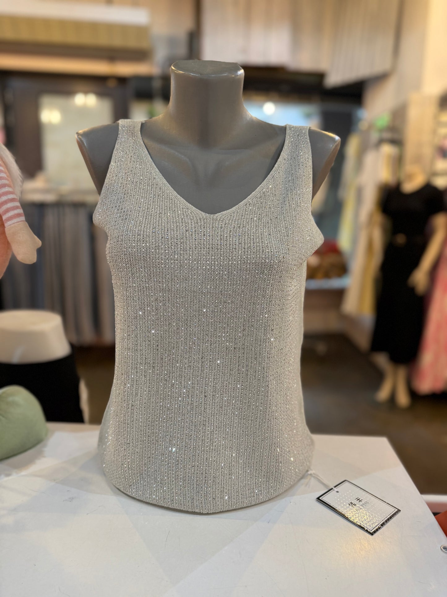 TOP BLINGBLING V-HALS (WIT)