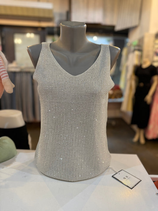TOP BLINGBLING V-HALS (WIT)