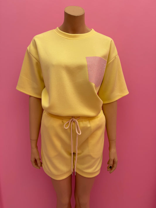 2DELIGE SET PINK POCKET (GEEL)