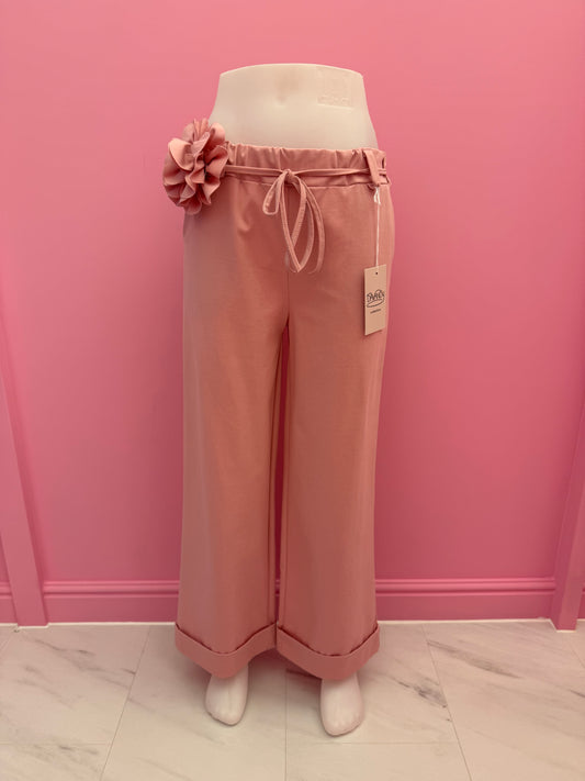 BROEK MET STRIKKOORD (ROZE)