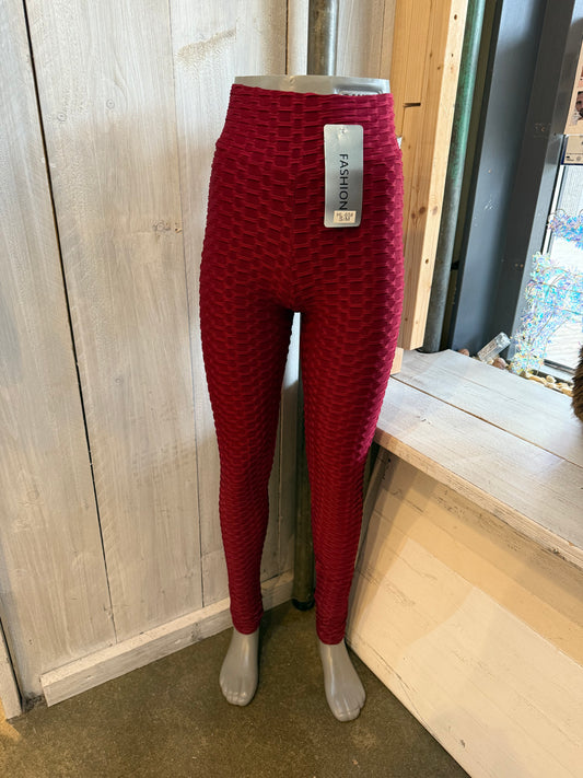 Sportbroek ribbel (wijnrood) 0159