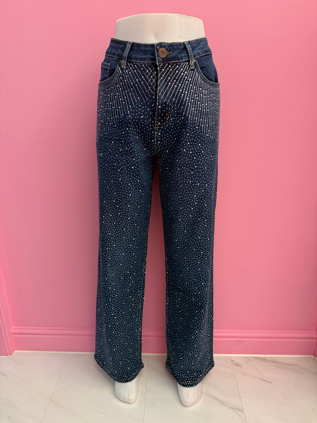 JEANS GOODIES WIDE LEG PLUS BLINGBLING (BLUE)