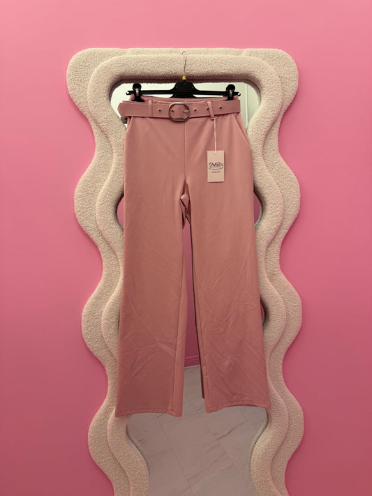 BROEK MET RIEM (ROZE)