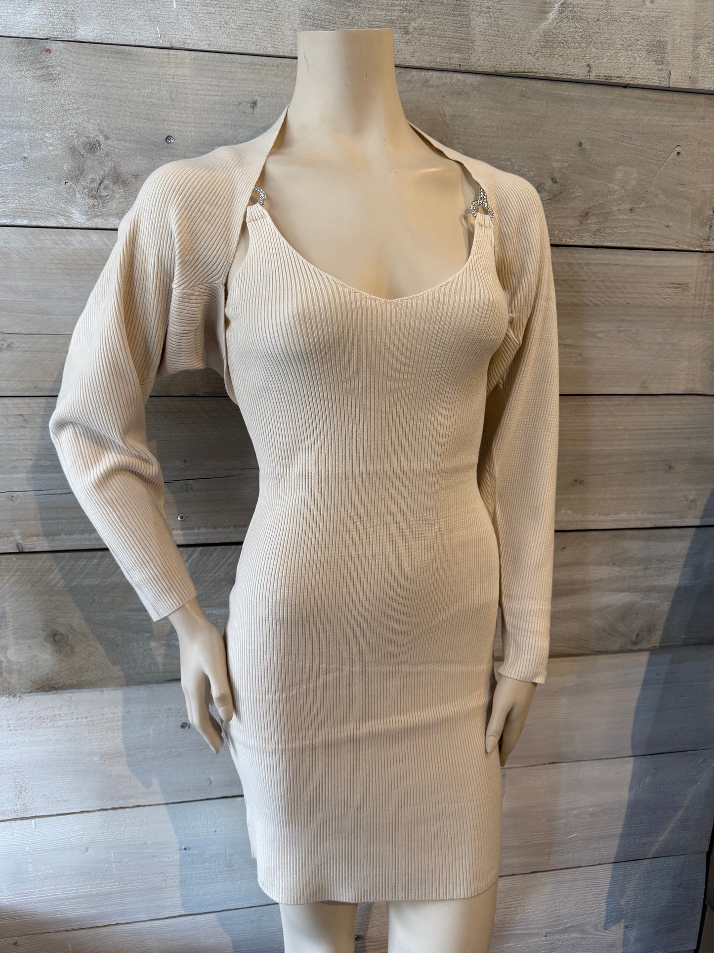 Jurk met bolero crème