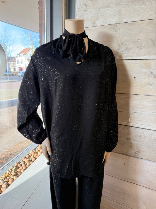 Glitter blouse 1 (zwart) 0045
